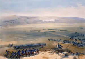 Bulganak高地的骑兵事件：第一枪，来自“东方战争的座位”，酒吧。作者：Paul und Dominic Colnaghi und Co.，1856