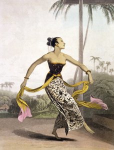 A Ronggeng或Dancing Girl，来自Vol。我是托马斯·斯坦福德莱佛士（1781-1826）的“爪哇历史”。 1817年（aquatint）