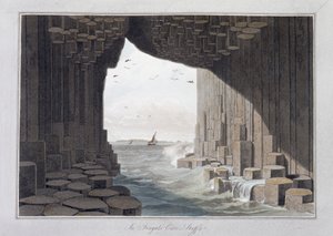 在苏格兰斯塔法的芬格尔洞，1829年 作者 威廉·丹尼尔