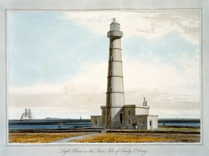 奥克尼岛桑迪岛起点上的灯塔》，1821年 作者 威廉·丹尼尔