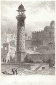 在Futtypore Sicri的Minar 作者 威廉·丹尼尔