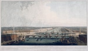 拟议的伦敦桥，伦敦，1802年。                                                     作者 威廉·丹尼尔