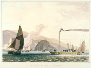 登巴顿附近的克莱德汽船，c1814 作者 威廉·丹尼尔