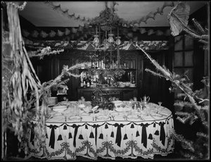 1917年1月4日圣诞节装饰的William Mill Butler先生和夫人的住所内部 作者 威廉·戴维斯·哈斯勒