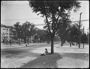 稻草船的人与午餐桶，Nostrand大道的东部大路，布鲁克林，1914年8月31日 作者 威廉·戴维斯·哈斯勒
