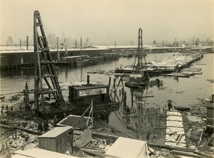 身份不明的工业滨水区，c.1910-21 作者 威廉·戴维斯·哈斯勒