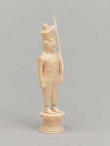 白色棋子，棋子，印度，约1820年