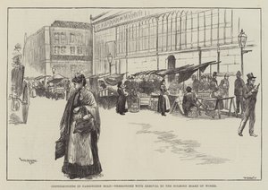 在Farringdon Road的Costermongers受到Holborn Board of Works的驱逐威胁 作者 威廉·道格拉斯·杏仁