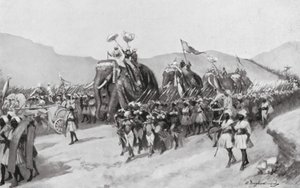 维克拉玛蒂亚-古普塔出征，公元 395 年（石版画） 作者 William Douglas Almond