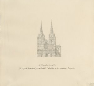 利奇菲尔德大教堂（Lichfield Cathedral）-西前：钢笔画，nd [？17世纪后期]（绘画）