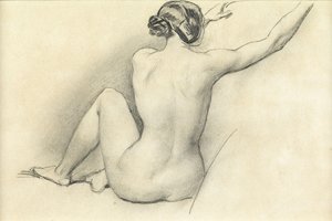 裸坐（铅笔在纸上）