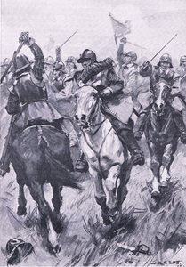 1615年9月3日Dunbar的骑兵冲突，1915年英国陆地和海上战役的插图
