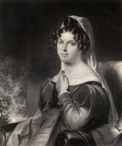 W.Holl雕刻的Felicia Dorothea Hemans，来自&39;The National Portrait Gallery，Volume 1&39;，发表于1820年 作者 威廉·爱德华·韦斯特