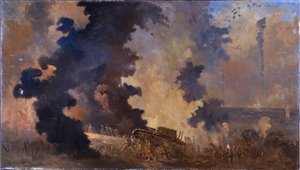 迪耶普，1942 年 8 月（布面油画） 作者 威廉·弗朗西斯·朗斯塔夫