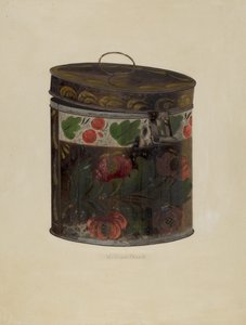 Toleware锡罐，约1937年。 作者 威廉·弗兰克