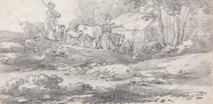 人物与牛风景 作者 威廉弗雷德里克威尔斯