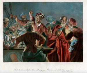 但他在他们面前否认说："我不知道你说什么"，约1850年。 作者 威廉·法兰西