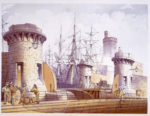 来自&39;现代利物浦画报&39;的水手码头，由William Gavin Herdman和James Orr Marples雕刻，由A. Pickering描述，1864年出版