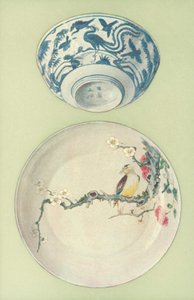 Bowl, Period of Chia Ching, and Plate, Period of Young Cheng, Chinese (colour litho) 作者 威廉·吉布