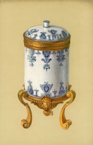 马桶壶，St Cloud，带 Ormolu Mount（彩色石版画） 作者 威廉·吉布