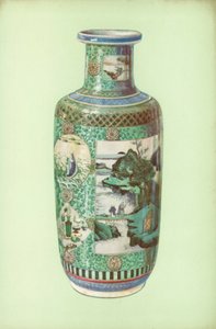 花瓶，粉彩，中国，康熙时期（彩色石版画） 作者 威廉·吉布