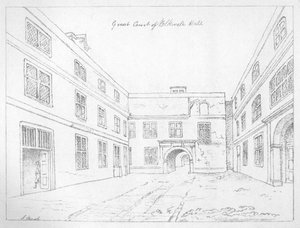 伦敦市布莱克威尔大厅大法院，1886年。 作者 威廉·格里格斯