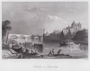 Ratisbon or Regensberg (engraving) 作者 威廉·H·巴特利特