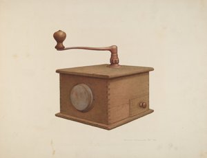 咖啡研磨机，约1940年。
