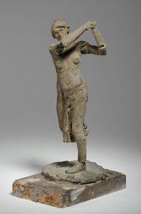 马奎特女子高尔夫球手的形象（橡皮泥） 作者 威廉·哈莫·桑尼克罗夫特