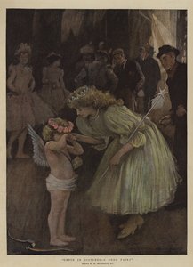 遇险的丘比特，一个好仙女（chromolitho） 作者 威廉·哈瑟雷尔