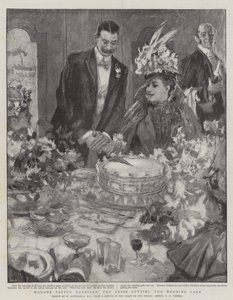 帕蒂夫人的婚姻，新娘切婚礼蛋糕 作者 William Hatherell