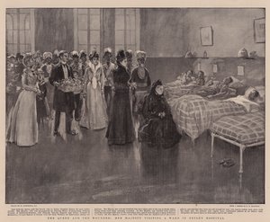 女王和伤者，女王陛下访问Netley医院的一个病房 作者 威廉·哈瑟雷尔