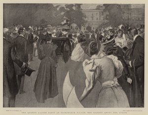 白金汉宫的女王花园派对，她的客人中有女王陛下 作者 William Hatherell