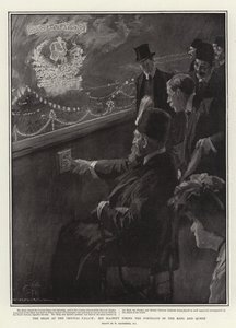 水晶宫的国王，陛下解雇了国王和王后的肖像 作者 William Hatherell