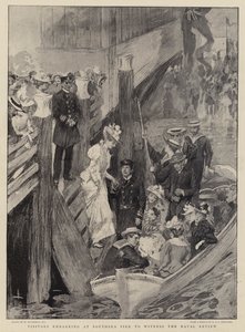 游客登上南海码头参观海军评论 作者 William Hatherell