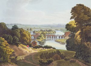 阅读附近的Caversham Bridge，由Robert Havell the Younger（1793-1878）于1818年发表（aquatint）