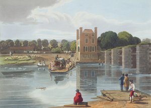 温莎附近的Datchet Ferry，由Robert Havell the Younger（1793-1878）于1818年出版（aquatint） 作者 威廉·哈维尔