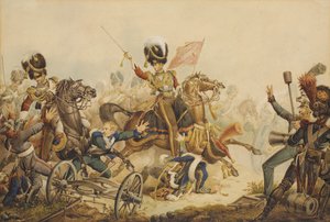 1820年1815年，第一次救生员在滑铁卢战役中向法国炮兵收费 作者 威廉·希思