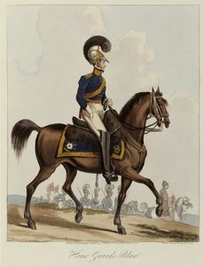 骑兵卫队蓝色，皇家马卫兵团的统一研究，1820年（彩色aquatint） 作者 威廉·希思