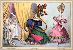 早上中午，c.1828（手工彩色雕刻）