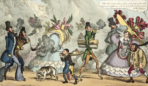 Puff，Puff，它是一个膨胀，粉扑，粉扑，粉扑的时代，由伦敦Thomas McLean于1827年9月出版（彩色蚀刻） 作者 威廉·希思
