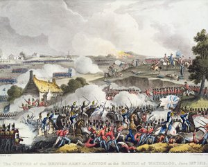 英国军队在滑铁卢战役中的行动中心，1815年6月18日，由萨瑟兰镌刻