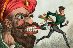 西欧漫画家眼中的克里米亚战争的开始，1850年代。  