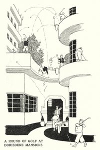 A Round of Golf at Dorisdene Mansions (litho) 作者 威廉·希思·罗宾逊