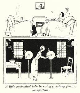 A little mechanical help in rising gracefully from a lounge chair (litho) 作者 威廉·希思·罗宾逊