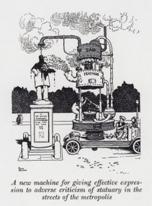 一种有效表达大都市街头对雕像的负面批评的新机器（石版画） 作者 威廉·希思·罗宾逊
