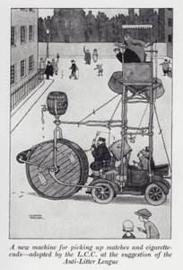 A new machine for picking up matches and cigarette-ends adopted by the LCC at the suggestion of the Anti-Litter League (litho) 作者 威廉·希思·罗宾逊