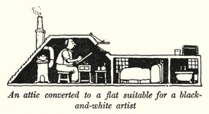 An attic converted to a flat suitable for a black-and-white artist (litho) 作者 威廉·希思·罗宾逊