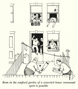 Even in the confined garden of a converted house communal sport is possible (litho) 作者 威廉·希思·罗宾逊