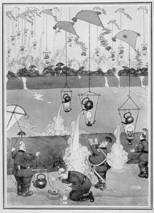 从一些可怕的战争图片，1915年的飞水壶攻击（打印） 作者 威廉·希思·罗宾逊